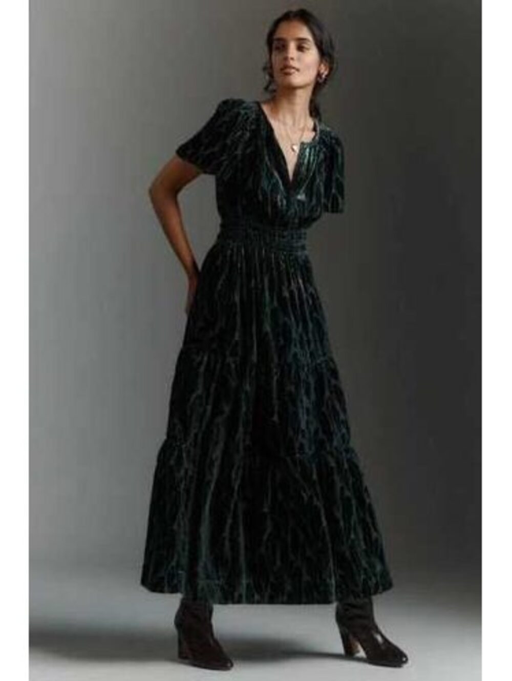 New Anthropologie The Somerset Velvet Maxi Dress Size 1X